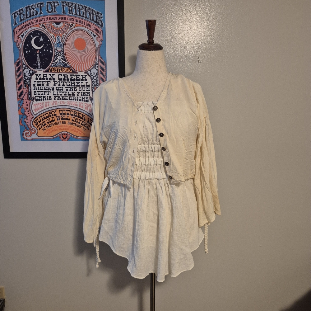 Cream Hand Dyed Jen's Pirate Booty Small Top Rope Cinced Arms